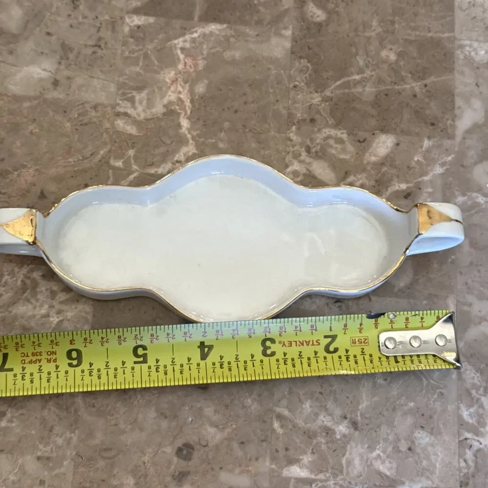 Antique Noritake Hand Painted Japan Porcelain Relish Dish Gold Trim M Mark